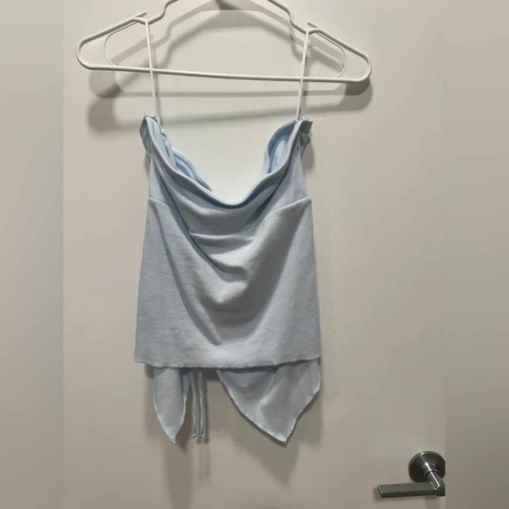Light Blue Cowl Neck Camisole Tank Top